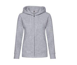 Fruit of the Loom SC375 - Premium 70/30 lady-fit hooded sweatshirt jacket Heather Grey